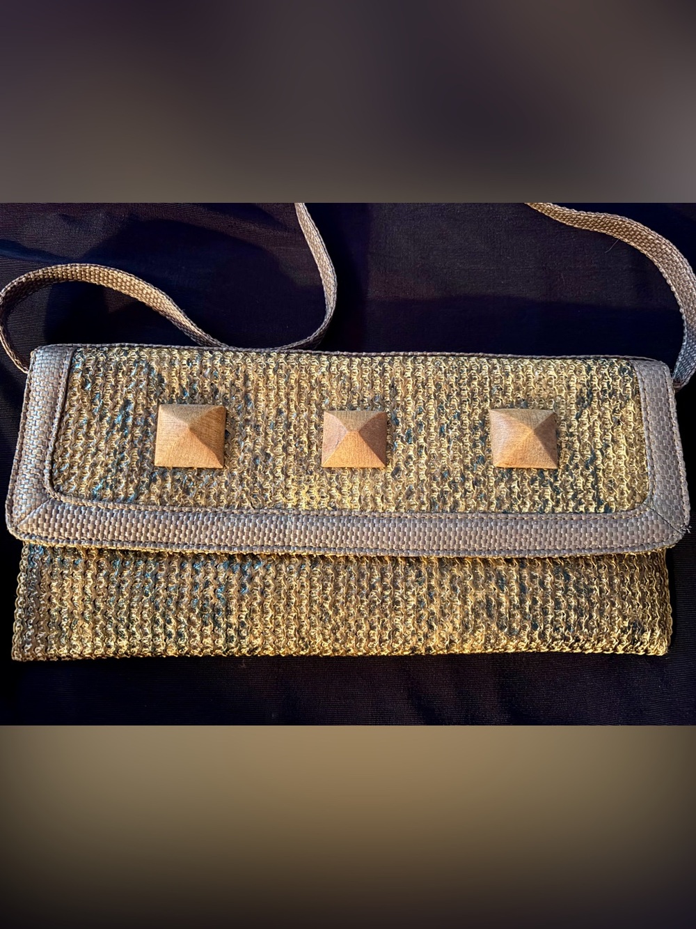 New Wood Studded Women’s Shoulder & Clutch Bag.